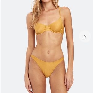 Solid and Stripe gold bikini